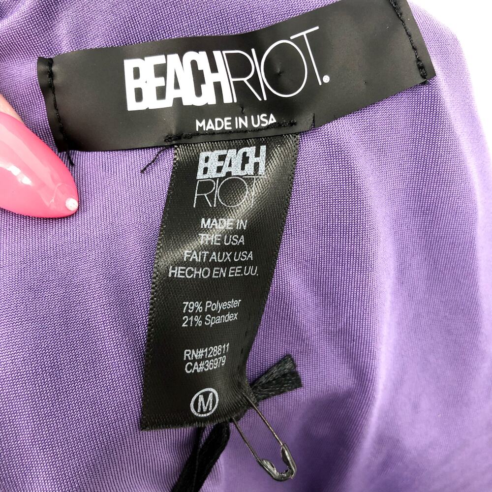 BEACH RIOT Women's Highway Bikini Bottom Medium Purple Periwinkle Waffle NWT - Picture 10 of 11